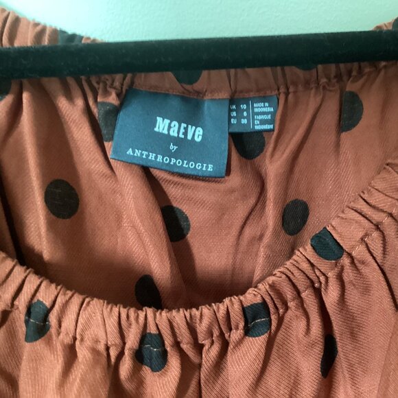 Maeve Anthropologie On-or-Off the Shoulder Polka Dot Maxi Dress - Picture 4 of 6